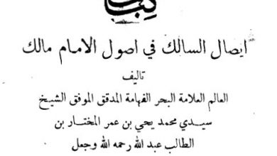 Photo of إيصال السالك في أصول الإمام مالك / محمد يحي الولاتي