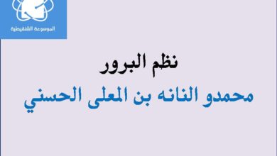 Photo of نظم البرور / محمدو النانه ولد المعلى الحسني