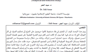 Photo of الشروط العرفية في النكاح عند المفتين الشناقطة / د سيد اعمر