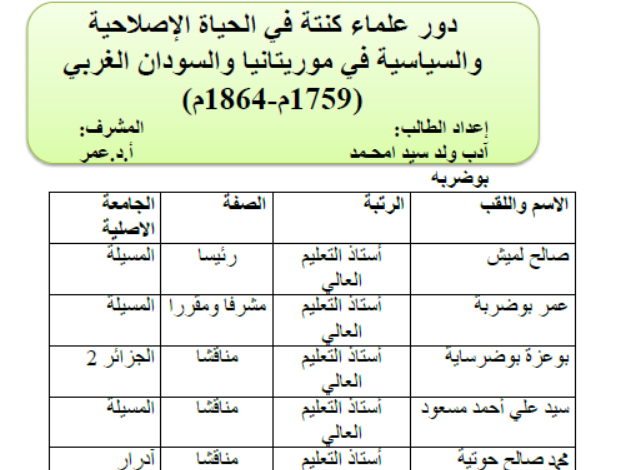 دور علماء كنته في الحياة الإصلاحية والسياسية
