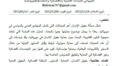 Photo of موريتانيا وحماية حقوق الإنسان / محمد المختار ولد بلاتي